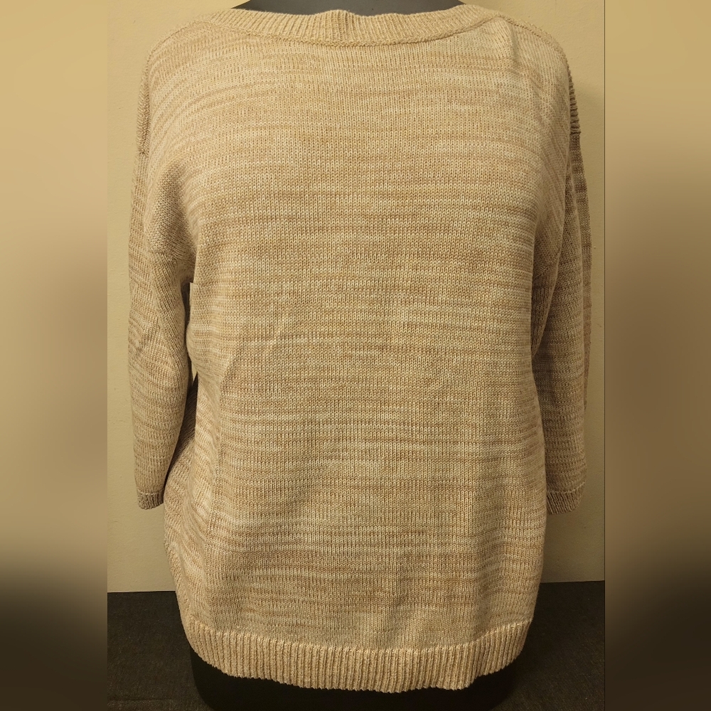 Karen Scott Women's Tan Crew Neck Sweater